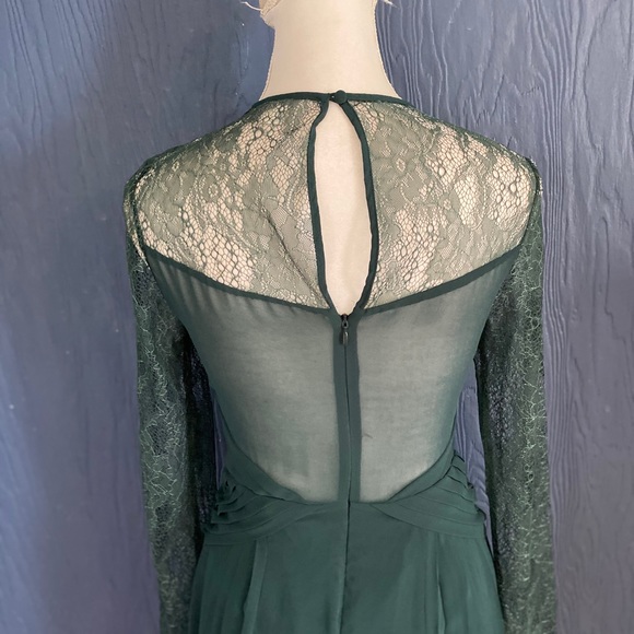 Asos Pleated Midi Dress Size 2 Sheer Green Lace - Picture 6 of 7